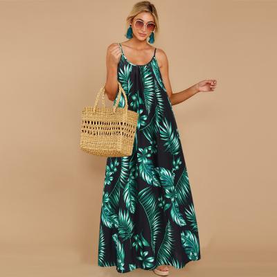 China Casual Dress 2021 Fashionable Maxi Dress Ladies Loose Fit A Line Dry Cleaning Autumn 2XL Plus Size Bohemia Beach Dress for sale