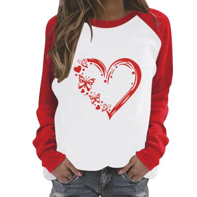 China 2022 breathable Europe and America's new style new Amazon Valentine's Day printed casual long sleeve top women's soft warm sweatshirt for sale