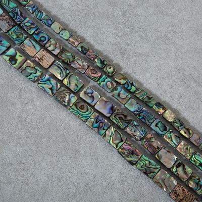 China New Handmade Custom Size Natural Rectangular Abalone Shell Beads DIY Jewelry Making Chain Accessories for sale