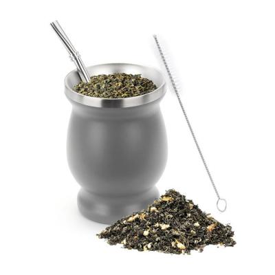 China Viable Yerba Mate Gourd Double Walled 18/8 stainless steel includes Bombilla and 8oz cleaning brush for sale