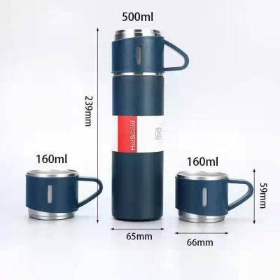 China Hot Selling PORTABLE Stainless Steel Vacuum Flask Travel Mug Set Sport Water Bottle Gift Box Set Travel Double Wall Vacuum Bottle for sale