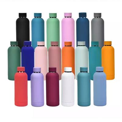 China 500ml Liner Vacuum Flask PORTABLE Rubber Insulated Stainless Steel Water Bottle Products Hot Selling High Quality Bottle Water for sale