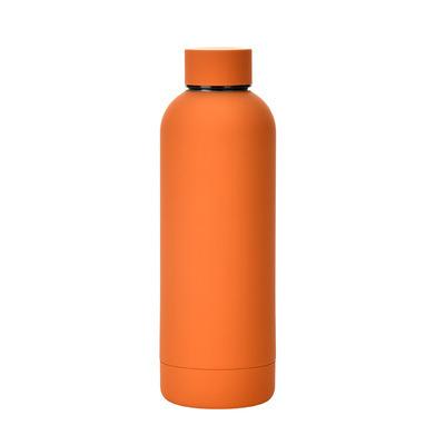 China 500ml Custom Tumbler Water Bottle Vacuum PORTABLE Rubber Coating Stainless Water Bottle Drink Thermos Bottles With Lid for sale