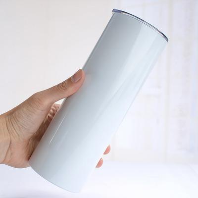 China Country Sublimation 20oz Straight Slim Tumbler Double Wall Stainless Steel Straight Slim Tumbler With Steel Straw for sale