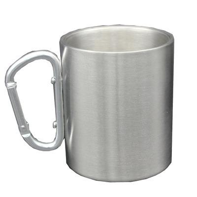 China 220ml 300ml Double Layer Stainless Steel Buckle Coffee Viable Thickened Mountaineering Mug With Outdoor Sports Camping Portable Mug for sale