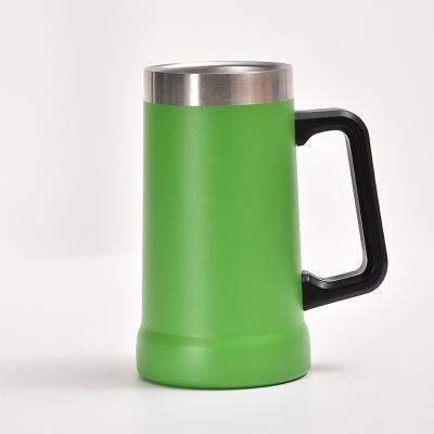 China Low MOQ Double Wall 700ML Stainless Steel Vacuum Insulation Thermos Beer Tankard Coffee Beer Travel Mug Viable Wholesale for sale