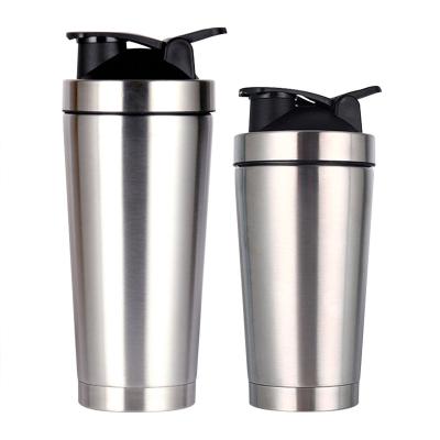 China Custom Viable 750ML Steel Insulated Fitness Protein Shaker Bottle For Gym Logo Wide Mouth Durable Stainless for sale