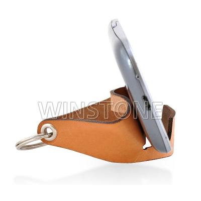 China Convenient suede leather key chain with cell phone holder for sale