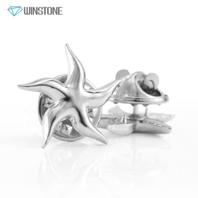 China International Custom 3D Die Cast Starfish Shaped Lapel Pins For Hotel And Resorts for sale