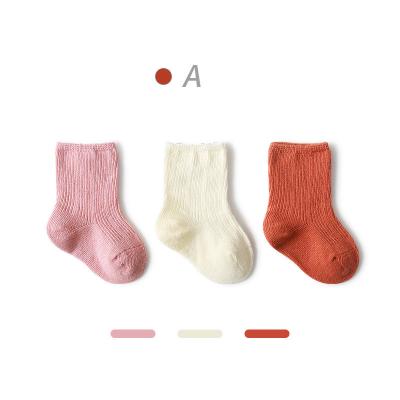 China QUICK DRY Newborn Baby Organic Cotton Socks Set For Baby Boy Kids Solid Socks Colorful for sale