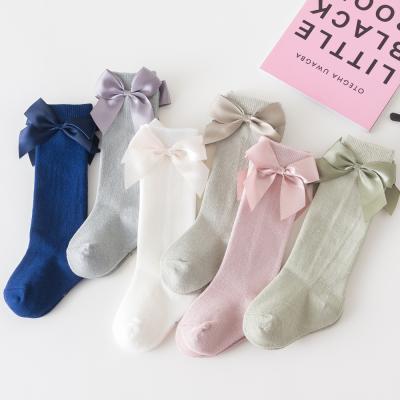 China QUICK DRY Bow Decoration Babies Boots Knee High Stockings For Babies for sale