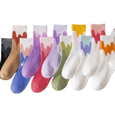 China High Quality Clash Color Splicing Women Cute Fashion Slouch QUICK DRY CIA Socks for sale