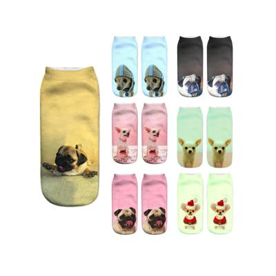 China Wholesale Breathable 3D Printed Cute Dogs Cartoon Short Socks For Men And Women for sale