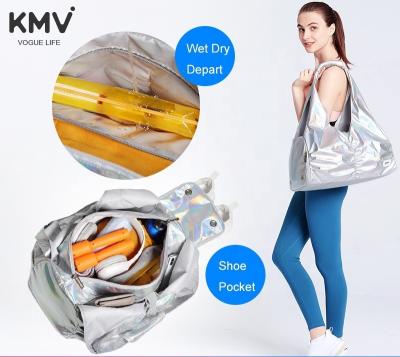 China Wet Dry Go Custom Sports Yoga Mat Carry Bag Wet Dry Lady Bag Yoga Gym Bag With Large Zipper Yoga Tote Bag for sale