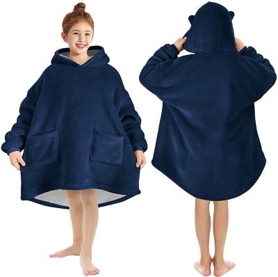 China PORTABLE Custom High Quality Wearable Hoodies Covers Oversized Throw Blanket Hoodie Sherpa For Adults Kids Teens for sale