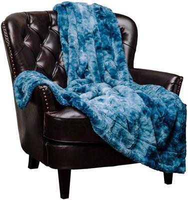 China Anti-Pull Cozy Soft Plush Faux Fur Throw Blanket Rabbit Fur Throw Blanket Embossed Blanket For Sofa Chair Sofa Bed For Winter for sale