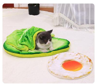 China Anti-Pull Dog Cat Round Sleep Bed Blanket Soft Printed Mats for sale