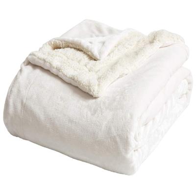 China PORTABLE Custom Warm Single Layer Polyester Plush Sherpa Flannel Fleece Soft Winter Blanket for sale