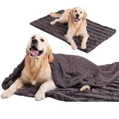 China Wholesale Machine Washable Soft Faux Fur Pet Dog Blanket Plush Sherpa Blanket For Winter Dog Cat for sale