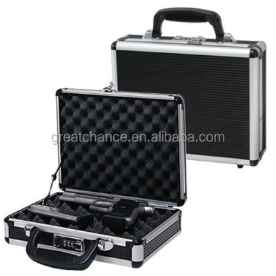 China Universal Gun Case Gun Packing Box Black Aluminum Single Lock Foam Interior for sale