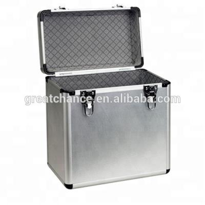 China 12" ALUMINUM; VINYL RECORD LP FLIGHT CASE STORAGE BOX HOLDS 50 RECORDS XY-402 for sale