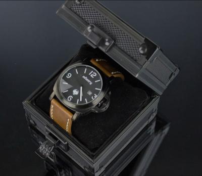 China Aluminum Jewelry Watch Storage Display Present Gift Box Aluminum Case Black for sale