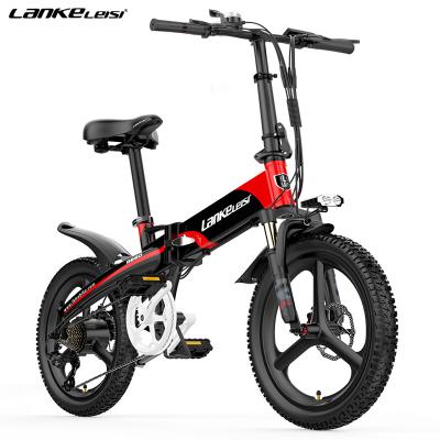 China LANKELEISI G660 400w e-bike aluminum alloy frame 48V 10.4ah lithium battery aluminum electric bike 20 inch folding electric bike for sale