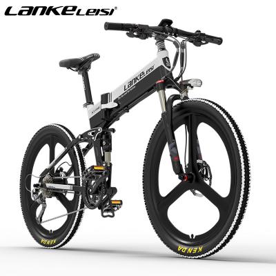 China LANKELEISI XT750S aluminum alloy 26 inch 500w ebike 27 speed mountain bike electric folding bicycle lithium battery 48V 10.4ah for sale