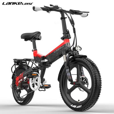 China LANKELEISI G650 400w 20 inch 20 inch electric bicycle ebike 48V 10.4ah lithium battery aluminum alloy frame aluminum e-bike folding electric bicycle for sale