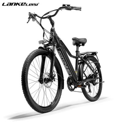 China LANKELEISI PARD3.0 aluminum alloy 26 inch electric bike ebike ebike 500w lithium battery frame 36v 15ah aluminum alloy city electric bicycle for sale