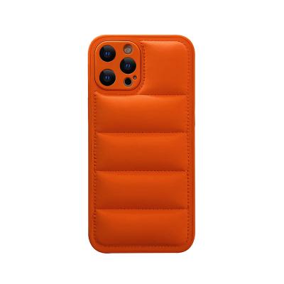 China Hot Selling Paver Shockproof Brand Down Jacket Phone Case For iPhone 13 12 Paver TPU Soft Case Cover With Logo for sale