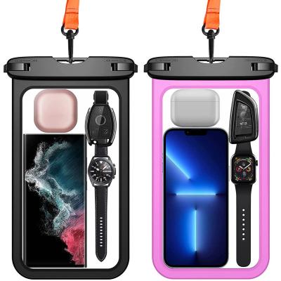 China Free Sample PVC Waterproof Bag IPX8 Mobile Waterproof Transparent Screen Touch Mobile Waterproof Bag for sale