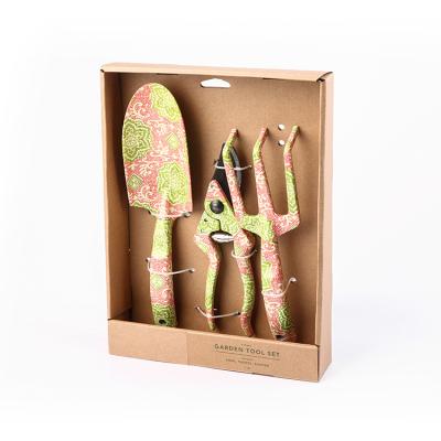 China Household Printing 3pc Garden Tool Kit Gift High Quality Indoor Gardening Tool Kit for sale