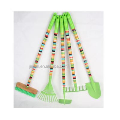 China Garden Household Long Handle Garden Tool Kit Shovel Rake Wooden Brush for sale