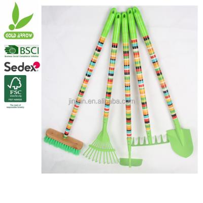 China Eco-friendly Garden Tool Kit Long Handle Wooden Shovel Rack Tools For Kids for sale