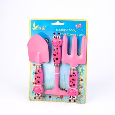 China Garden Toys Or Sand Toys Kindergarten Tool Shovel Rake Fork Sets Plastic Handle Garden Tool Kit for sale