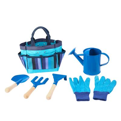 China Cute Kids Garden Planting Tool Kit With Bag Shovel Fork Rake Watering Box for sale