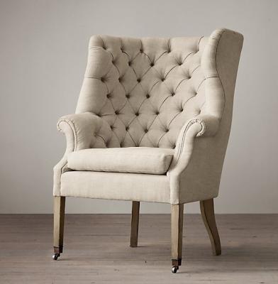 China Silla de cuero copetuda de la sala de estar del Wingback, sofás de gran tamaño cómodos en venta