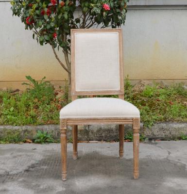 China Classical Design US Style Vintage french square back fabric side dining room chair for sale