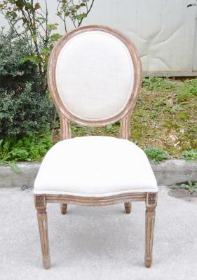 China Tela clásica del roble de madera sólida que cena la silla lateral tapizada vintage francés de la tela de la silla para el hotel en venta