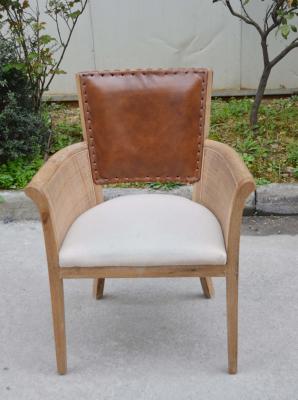 China Home Rattan Leather Dining Chair Hotel Banquet Chair With Leather Back for sale