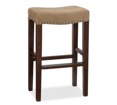 China American Style Wooden PU Fabric Upholstered Counter Height Bar Stools for sale