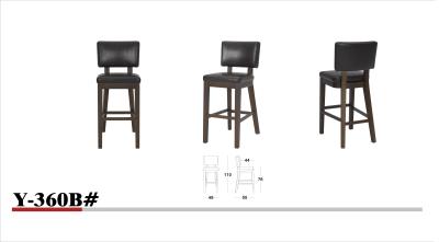 China Modern Wooden Upholstered Bar Stools PU Real Leather Chairs ITS / EN12520 for sale