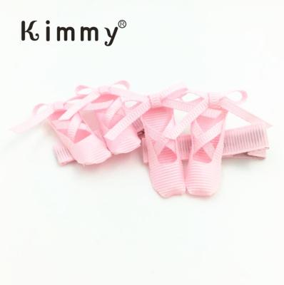 China Beautiful Pink Ballerina Slippers Ribbon Sculpting Ballet Hair Clip, Hair Bow for sale