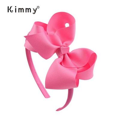 China Popular wholesale solid color grosgrain ribbon bow with strip for girls for sale