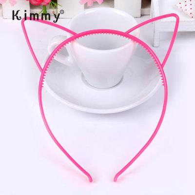 China Soft Colorful Plastic Part Props Cat Ears Girl Headband Children Pink Kids Animal Headband for sale