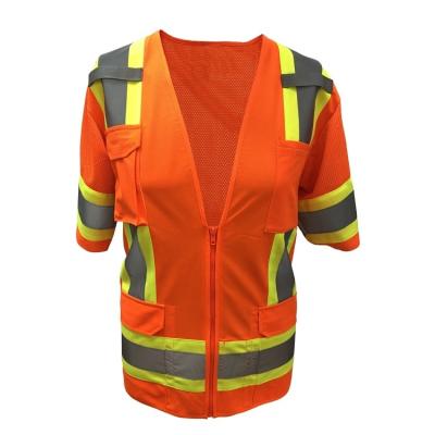 China Hi Viz Safety Short Sleeve Reflective High Visibility Construction Reflective Workwear for sale