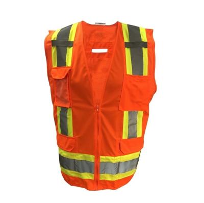 China 2022 New Product High-visibility Reflective Design Sleeveless Reflective Safety Jacket With Double Pockets for sale