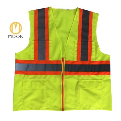 China Custom High Visibility Reflective Safety Construction Work Work Vests Hi Viz With Pocket For Men for sale