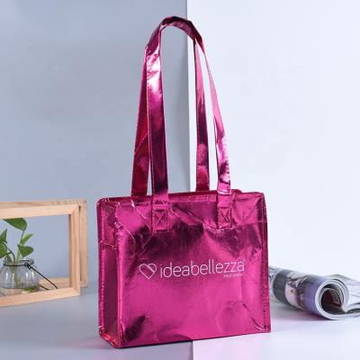 China Women Laser Non Woven Fabric Tote Bags With Custom Printed Cosmetic Handled Logo for sale